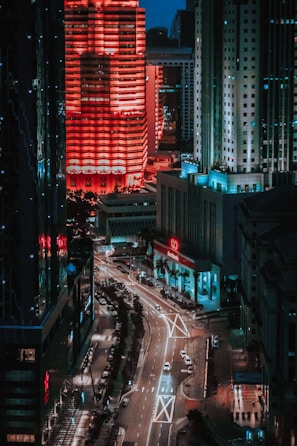 cars on road in city during night time