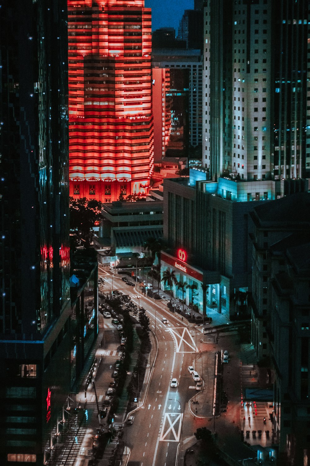 cars on road in city during night time