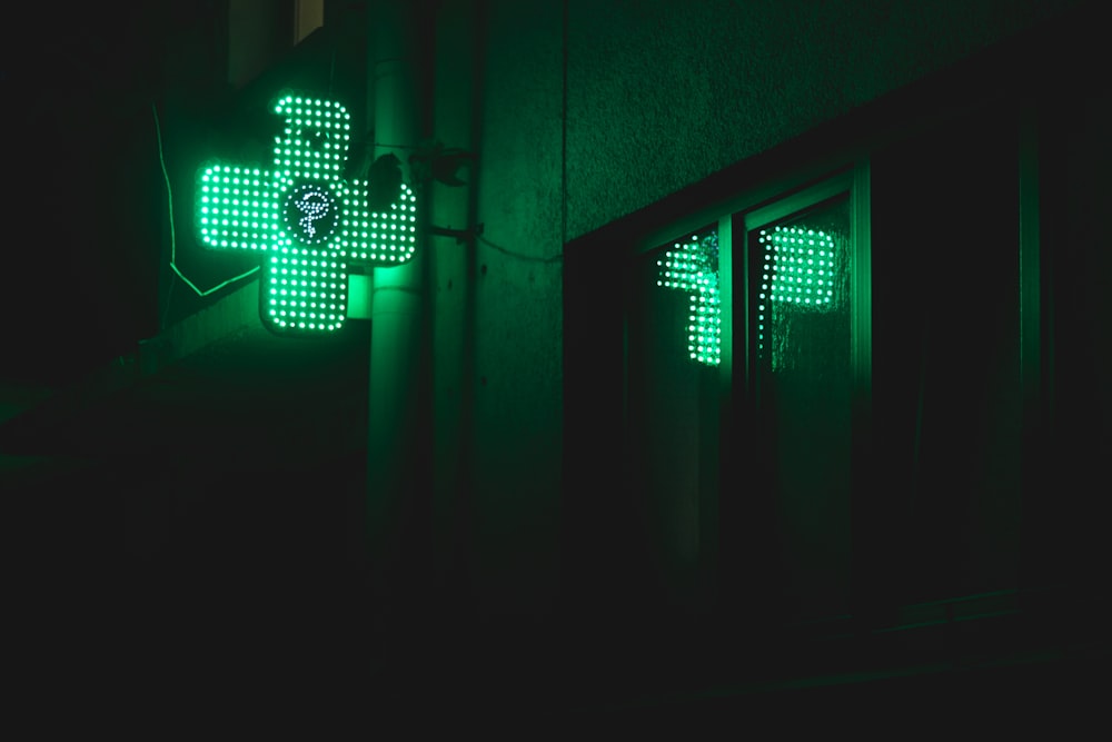 white and green light fixture