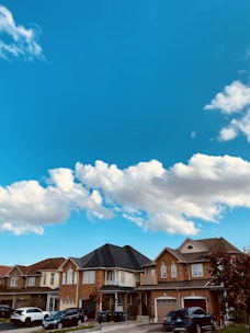 A charming Detroit neighborhood street lined with well-kept houses under a bright sky.