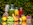 fruits and vegetable in clear glass jar