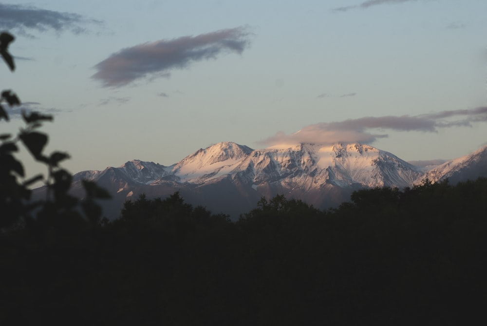 snow covered mountain under cloudy sky during daytime