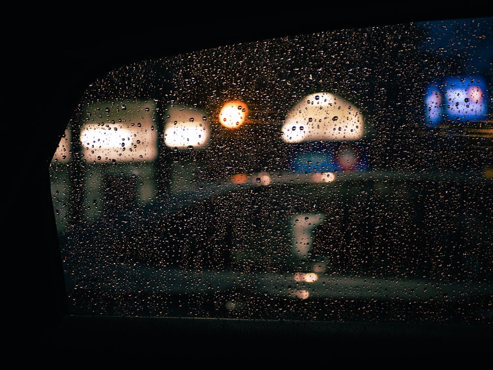 water droplets on car window