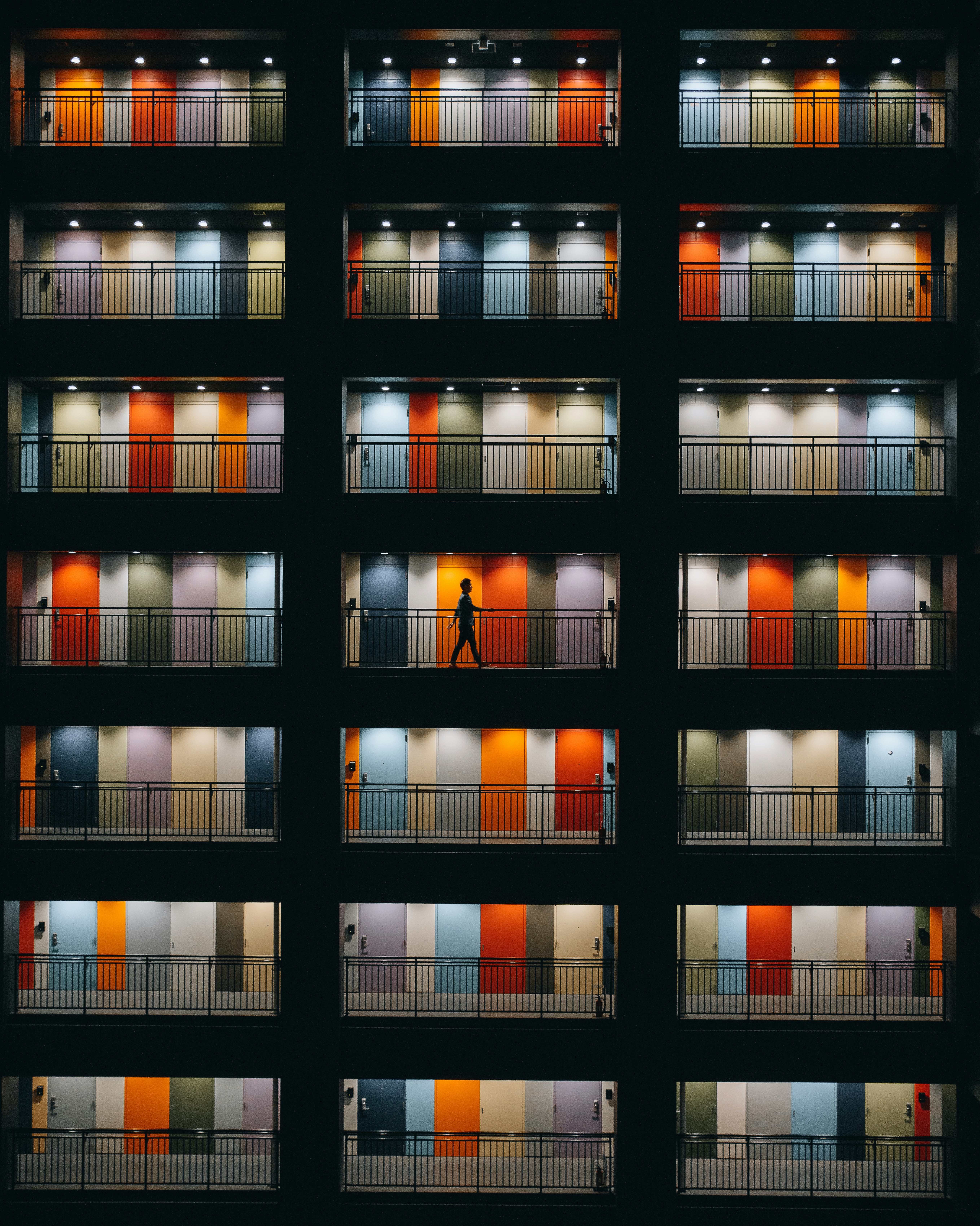 black and white glass windows