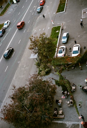 A scenic view of Adana with cars on the street.