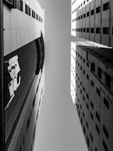 grayscale photo of high rise building