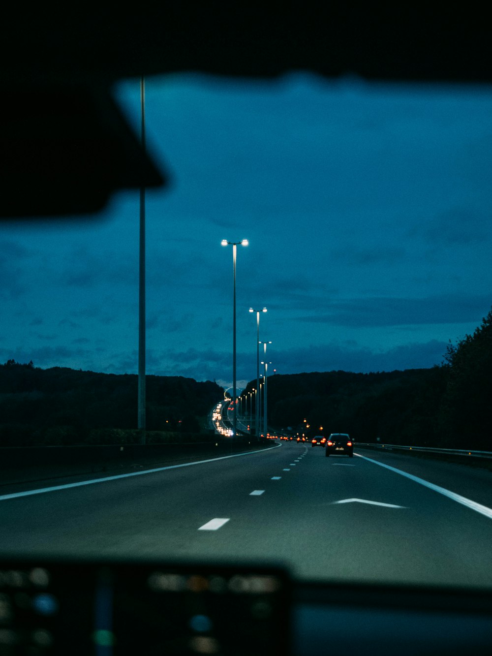 cars on road during night time