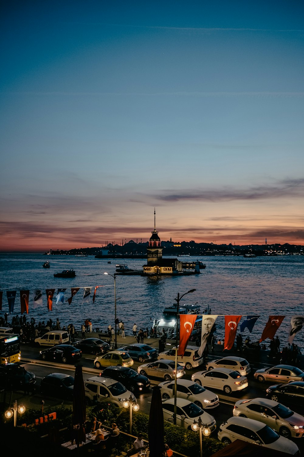 boat on sea during sunset