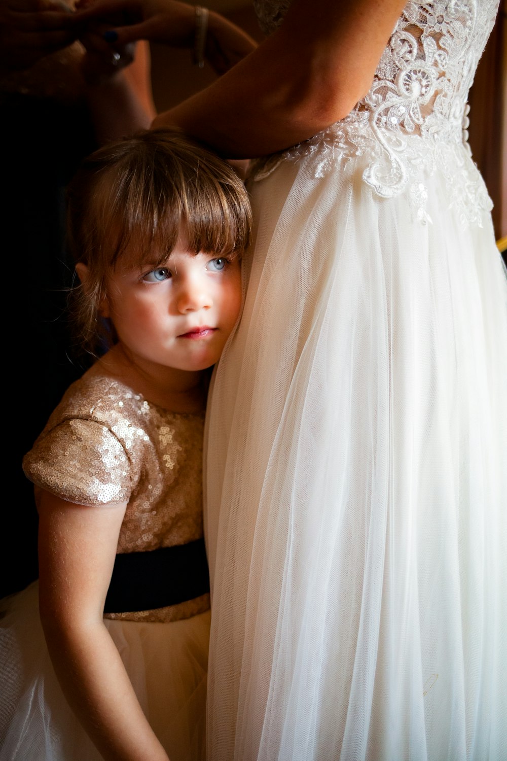 woman in white lace dress