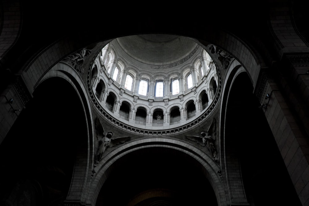 white and black dome building