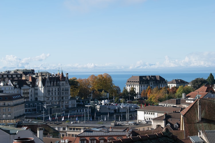 Vue sur Lausanne et le lac Léman