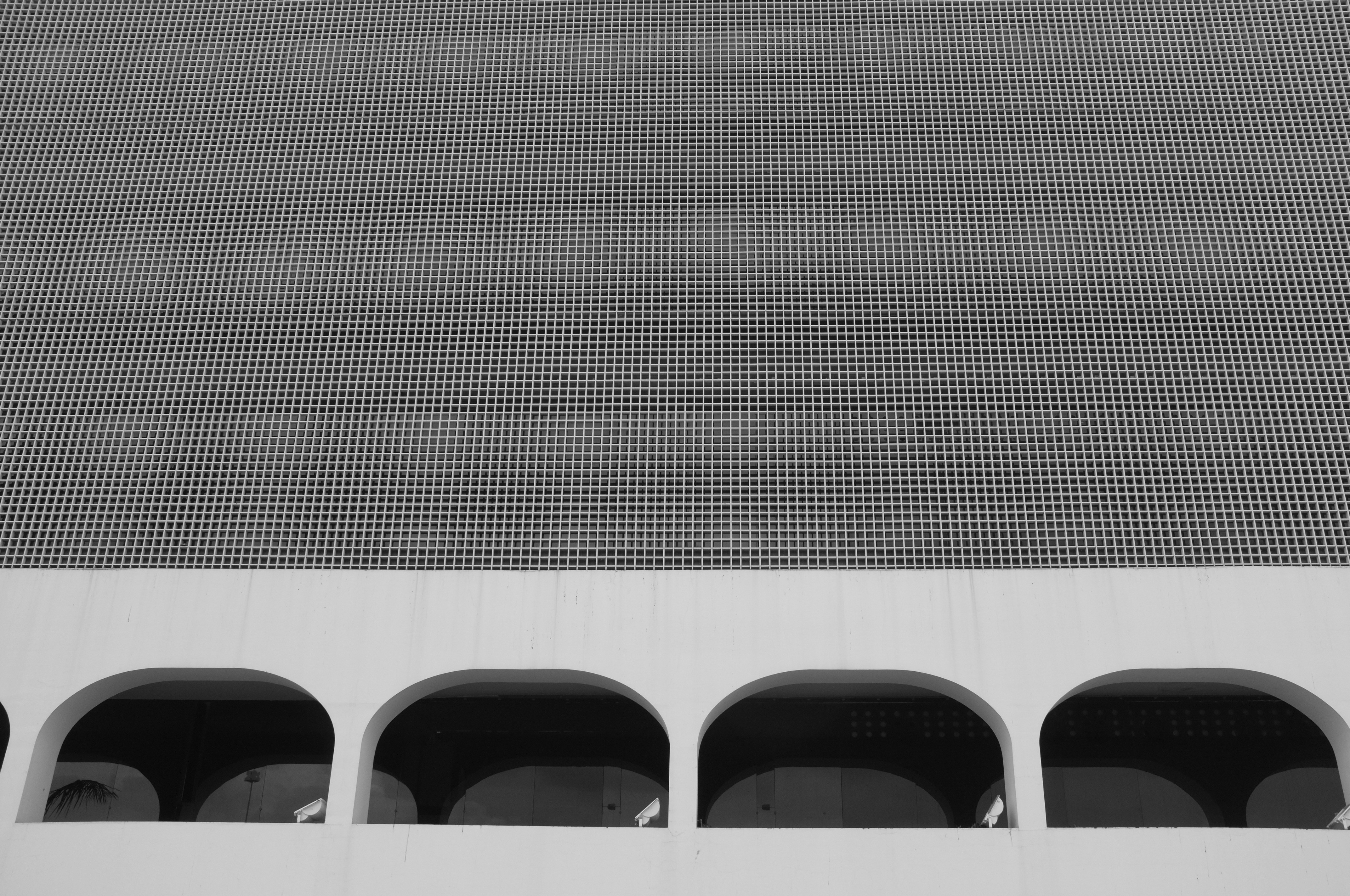 white and black building interior