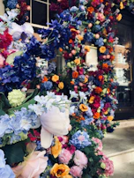 Bright and colorful natural flower arrangements displayed outdoors.