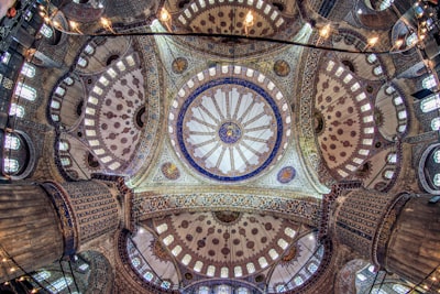 The Blue Mosque - Sultan Ahmet Camii - From Inside, Turkey