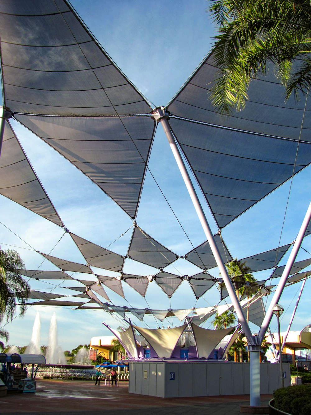 white and blue canopy tent