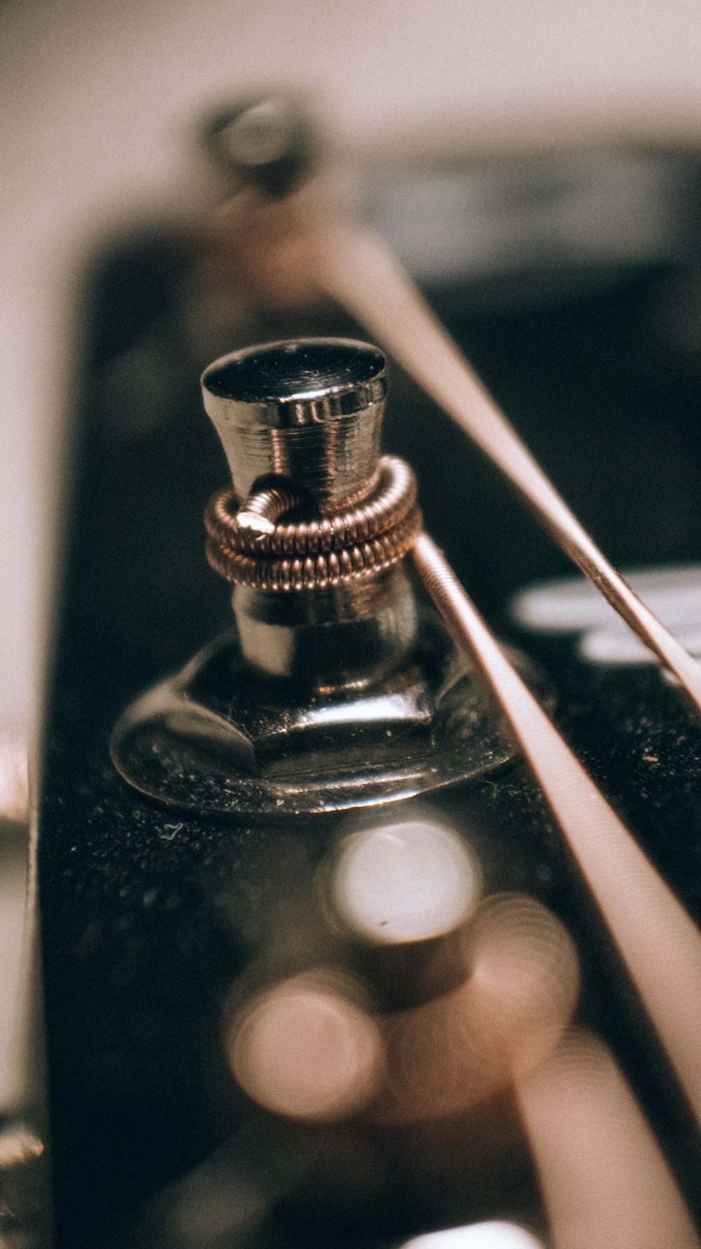 black and silver guitar head stock