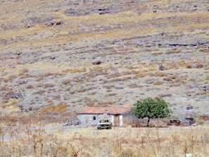white and brown concrete house on brown field during daytime