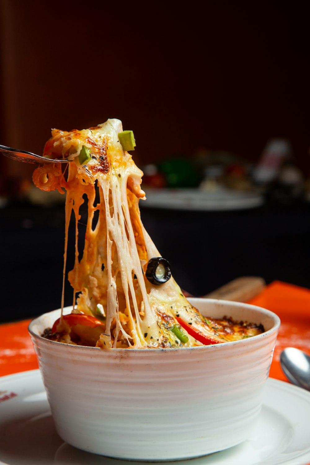 pasta dish on white ceramic bowl