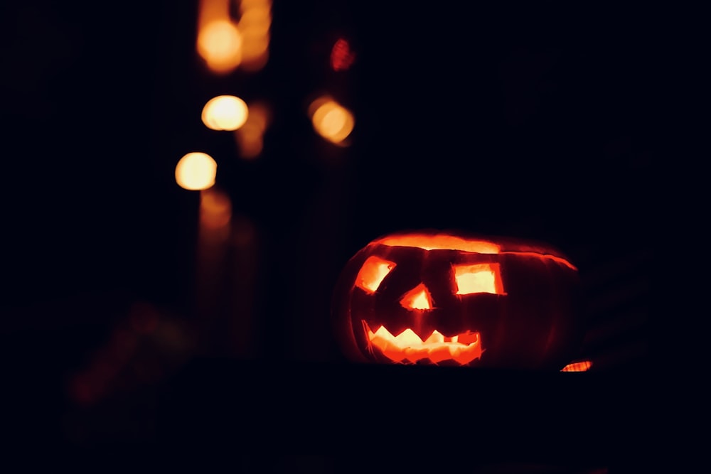 jack o lantern with light