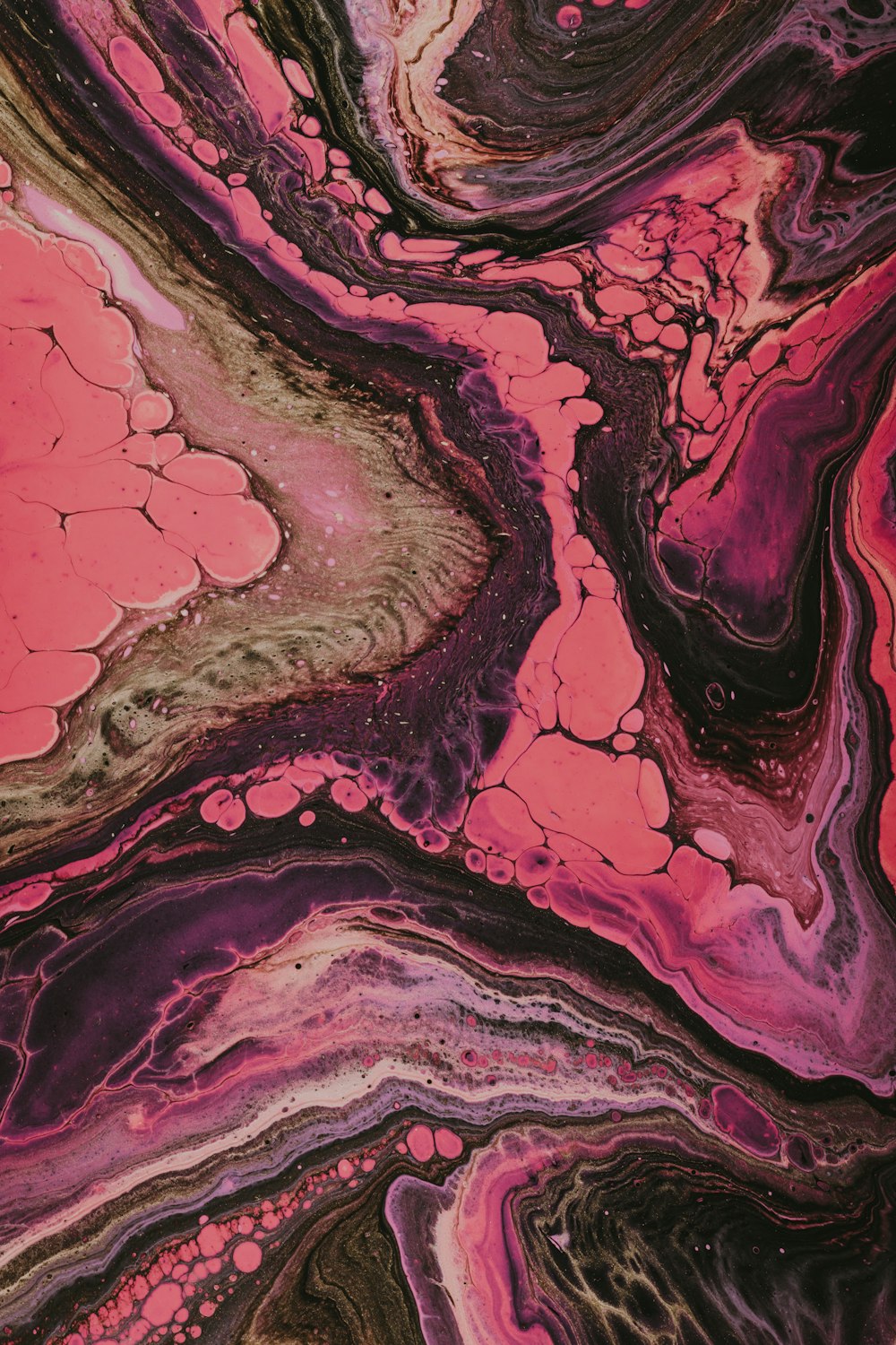 peinture abstraite rose et noire