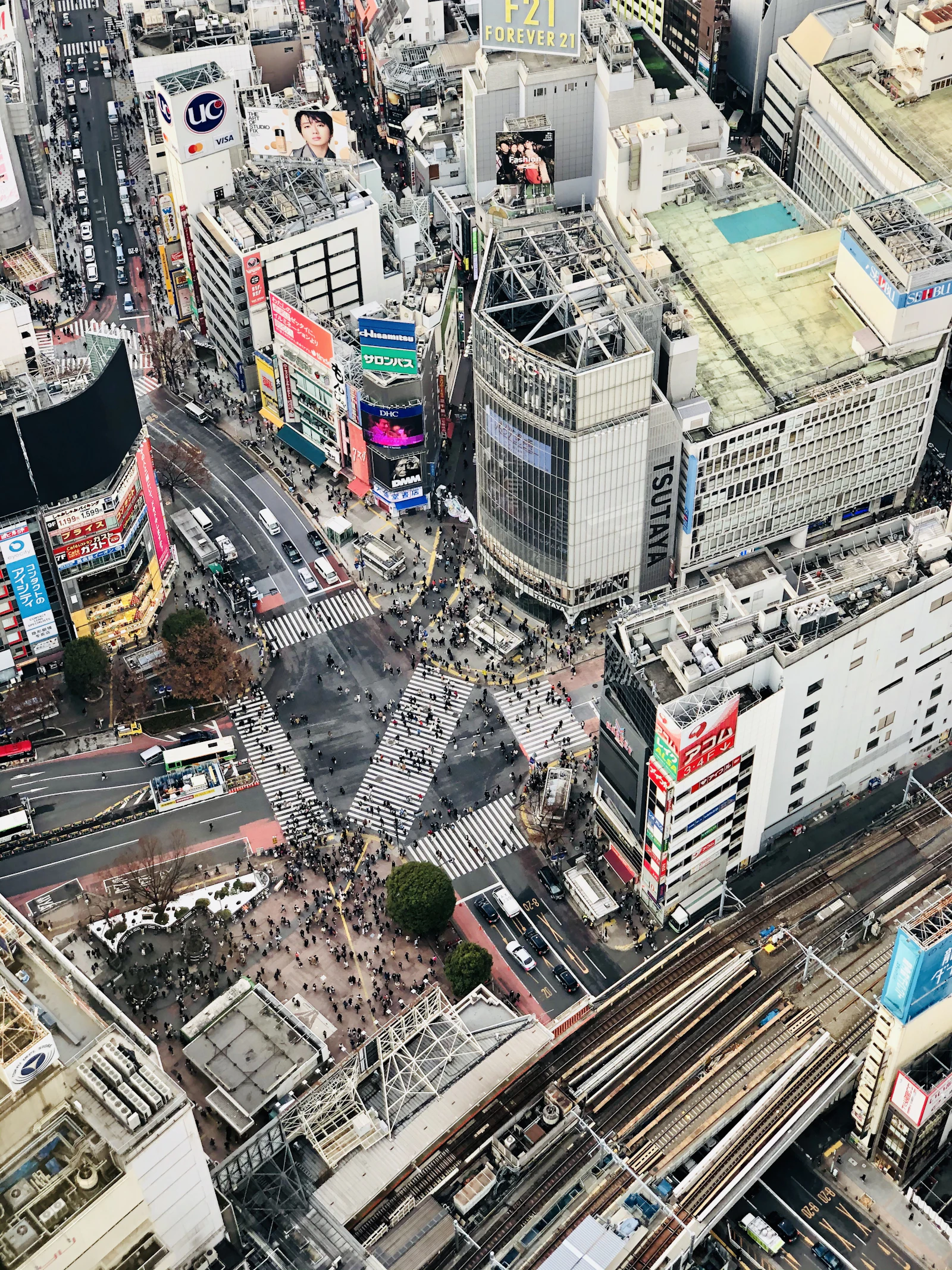 都市の街並みを上から見た様子