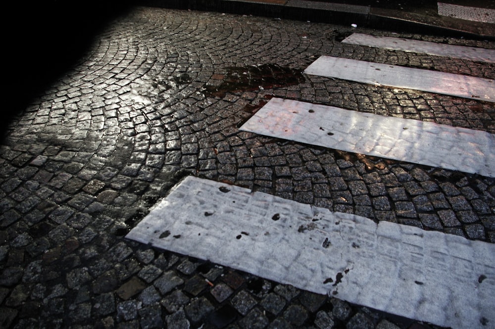 white and black floor tiles