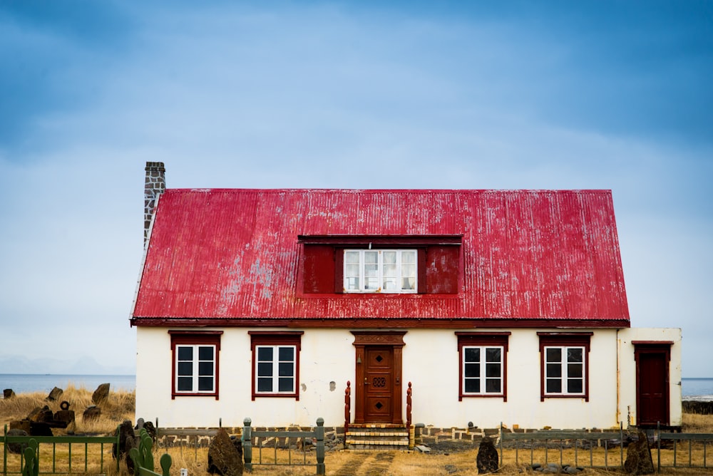 red and white concrete building