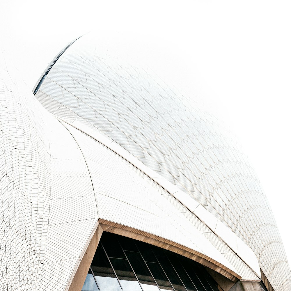 a close up of a building with a sky background