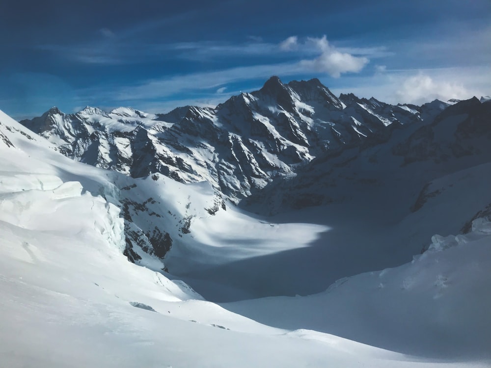 snow covered mountain under blue sky during daytime