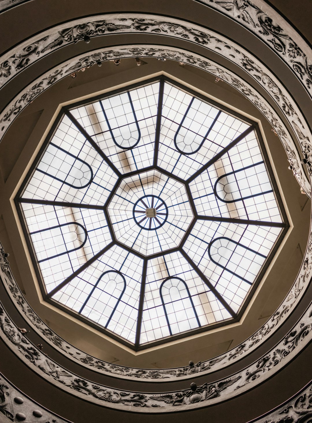 blue and white floral ceiling