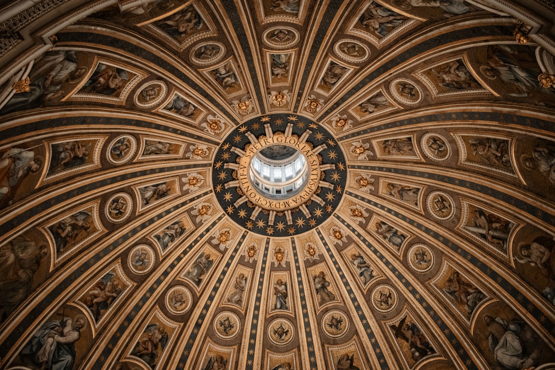 brown and white ceiling with light fixture