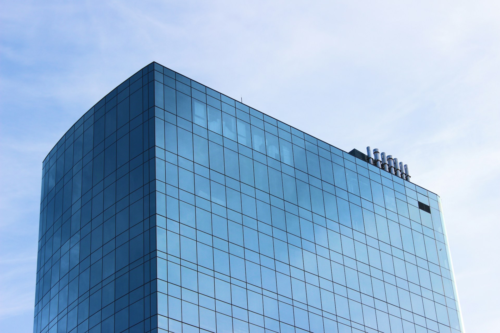 white and blue concrete building