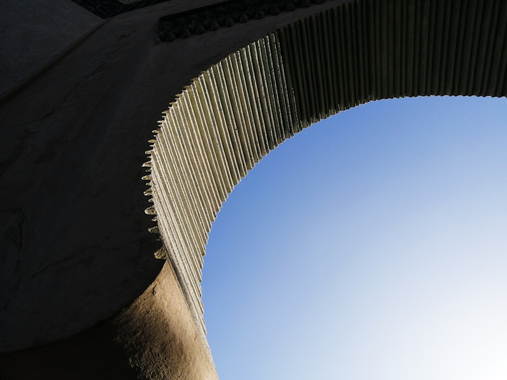 low angle view of a concrete bridge