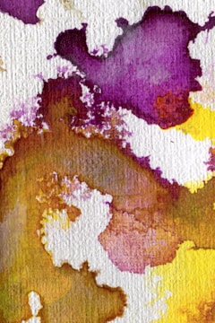 A vibrant watercolor splash blending purple, lilac, and blue hues with playful brush strokes.