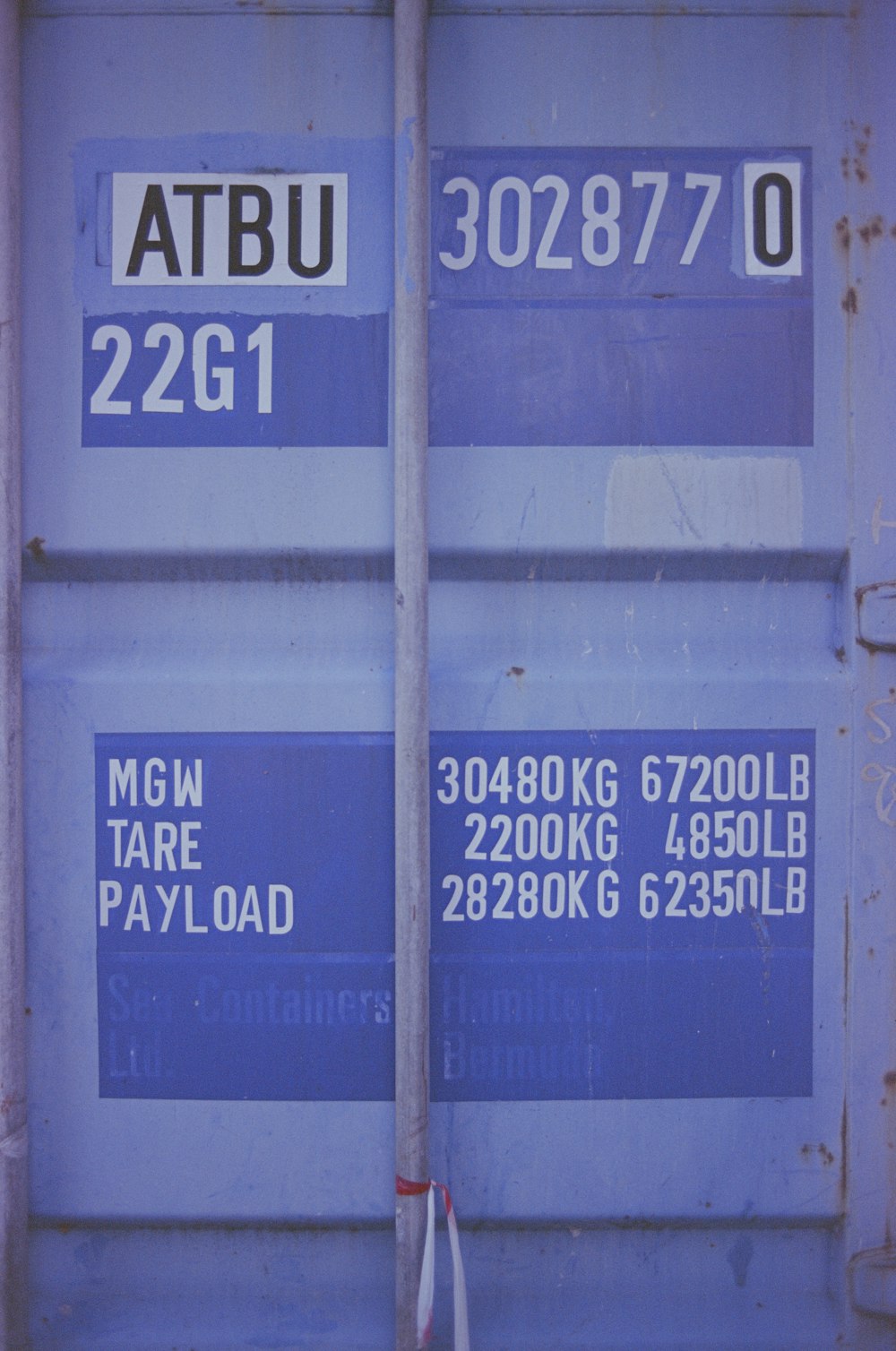 blue and white wooden door