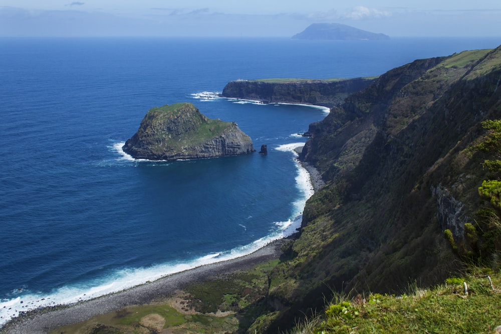 aerial view of green island during daytime