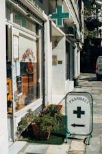 white and red cross sign