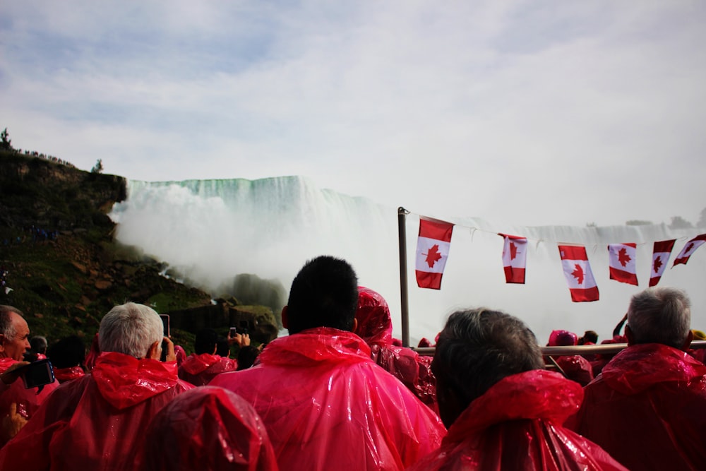 people gathering on a foggy place