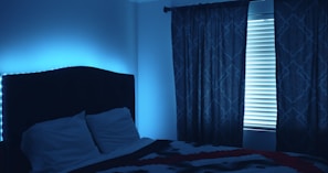 white pillow on bed near window