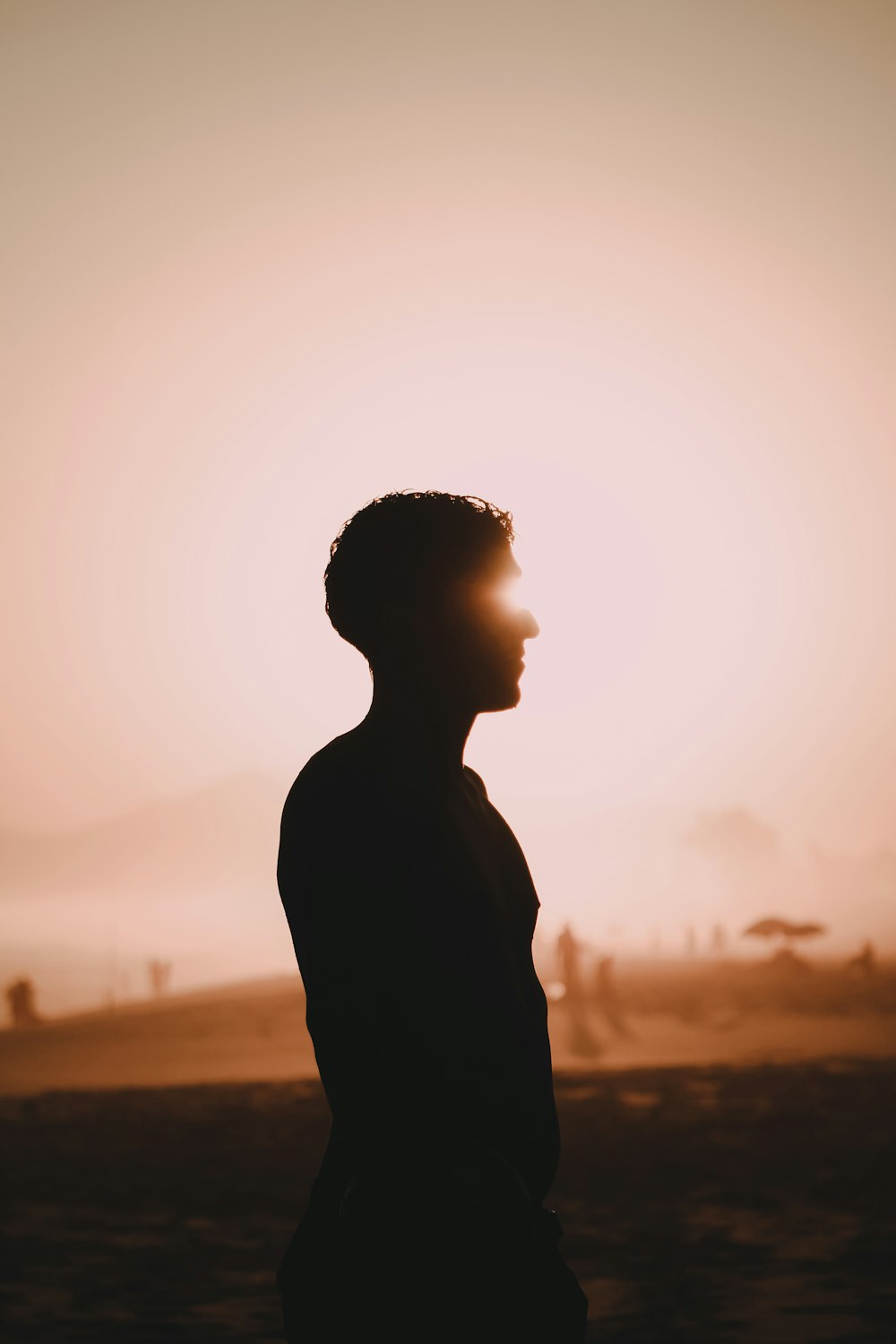 silhouette of man during sunset