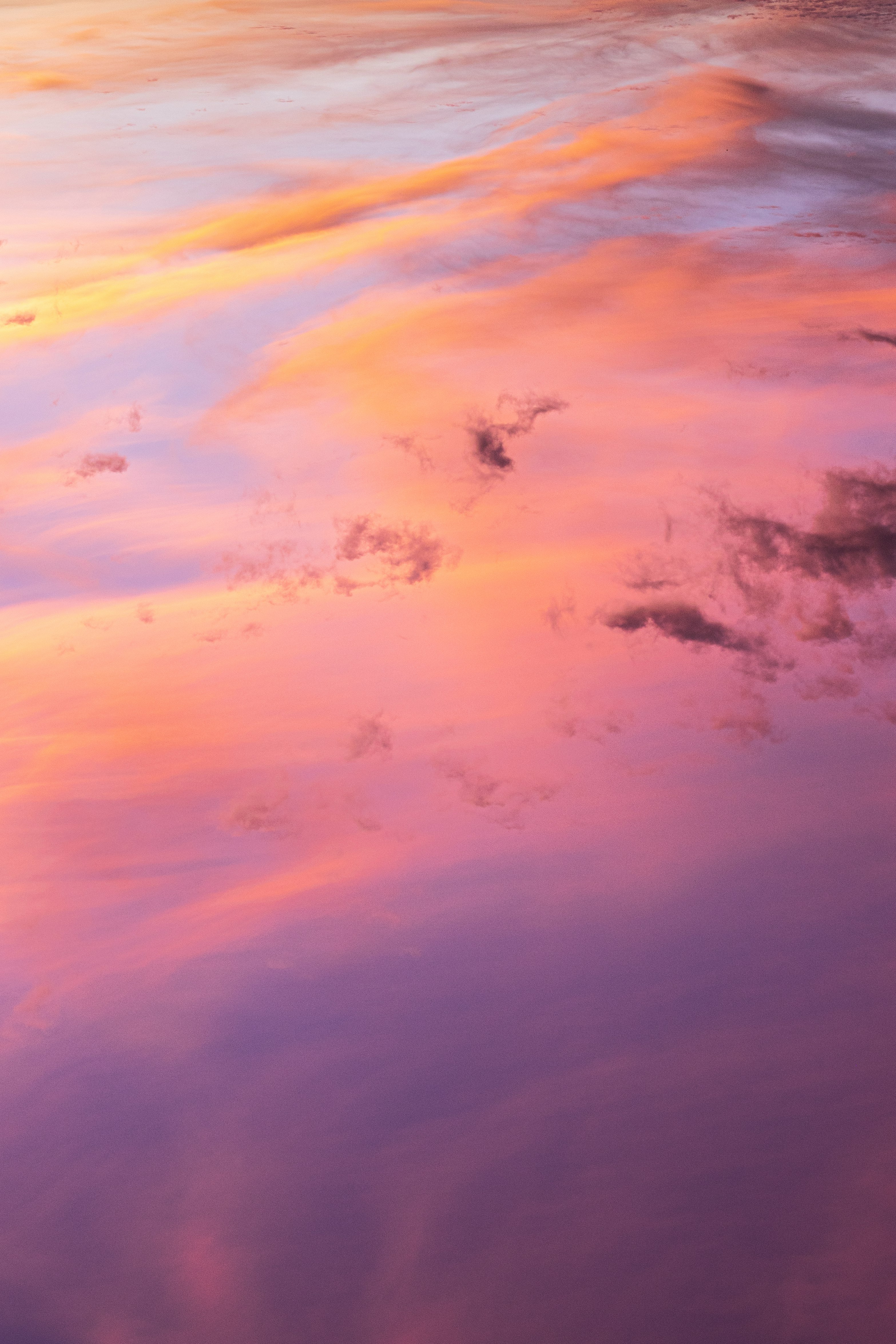 blue and white clouds painting