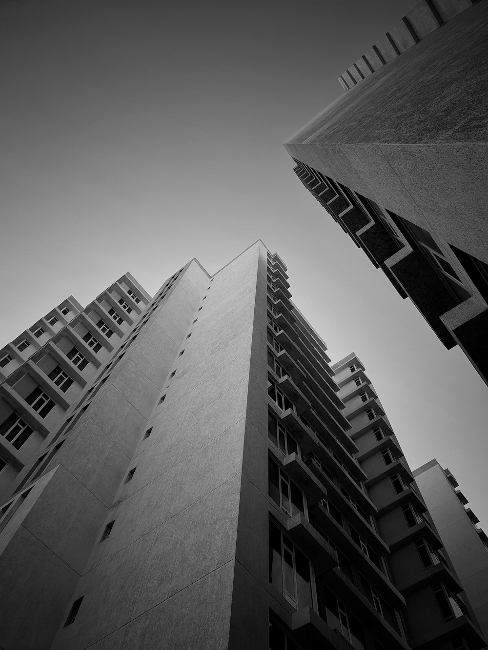 grayscale photo of concrete building