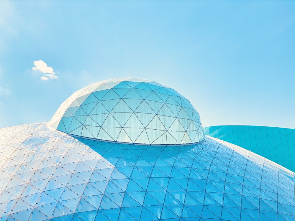 blue and white dome building
