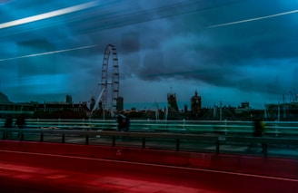 A dynamic photo of a London cityscape with digital connections symbolizing influencer networks.