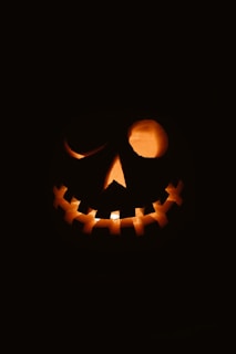 jack o lantern with light by Lucia Foster