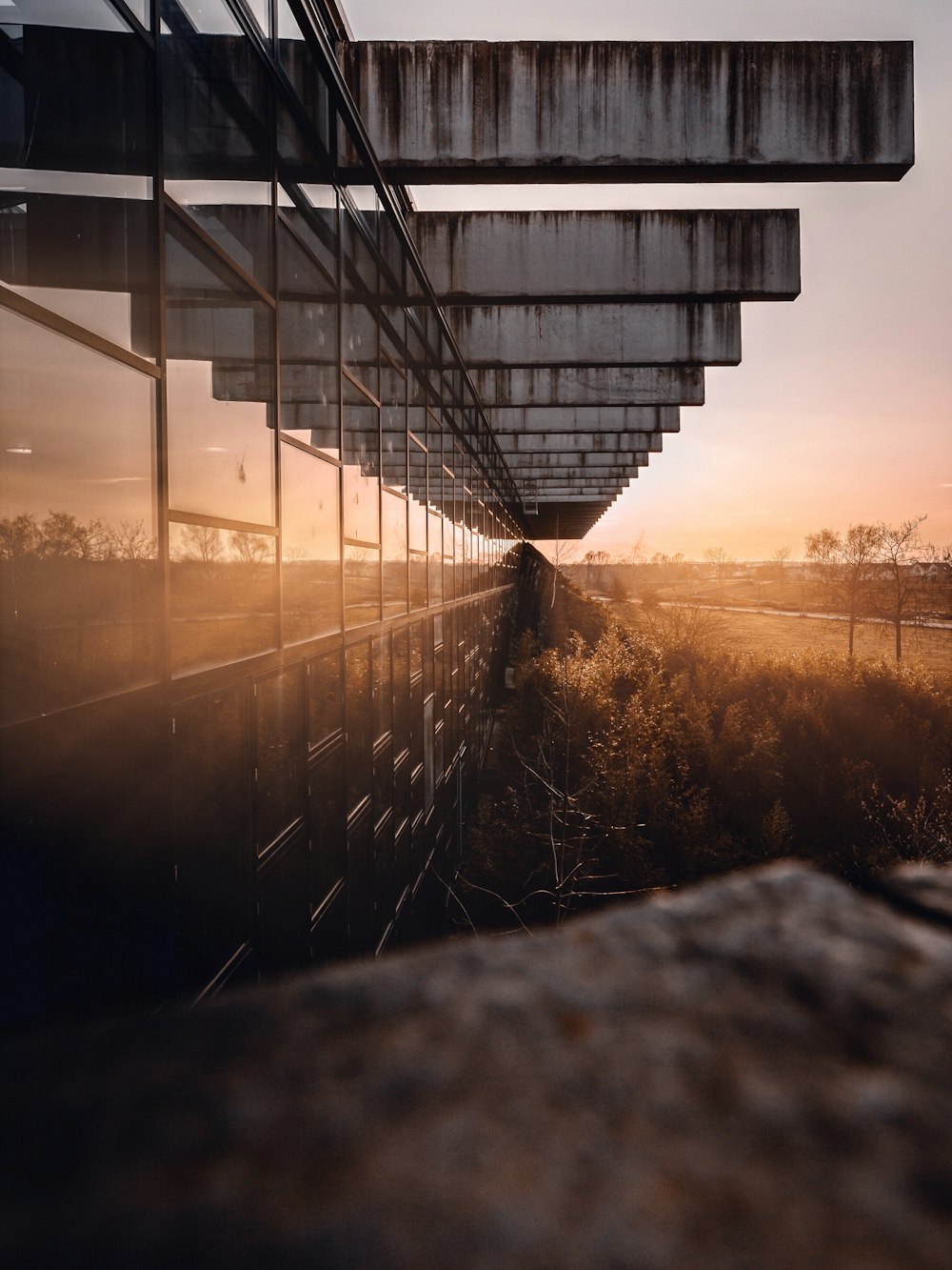 white and black building during sunset