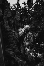 Handcrafted sketch of a traditional Indian deity with fine pencil strokes.