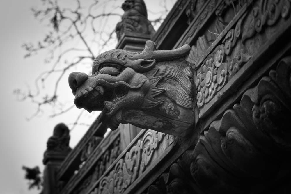 gold dragon statue during daytime