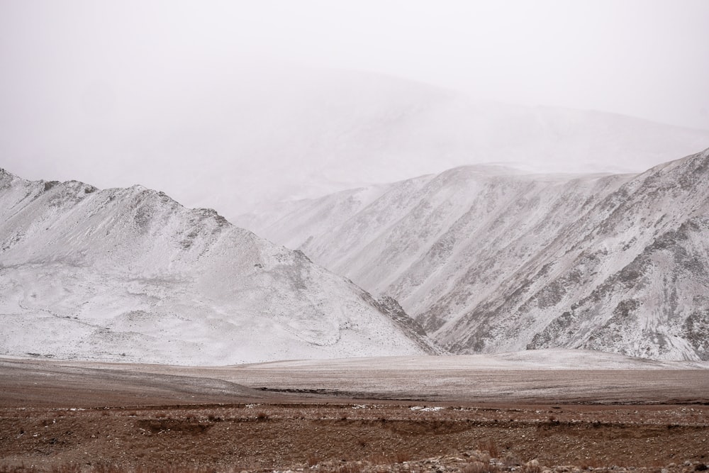 white and gray mountains under white sky during daytime