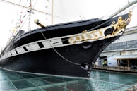 A photo showcasing a completed ship ready for launch.